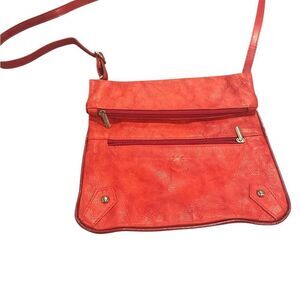 Vera Pelle Italian Leather Red Crossbody Bag Purse Girl Purse Slingbag